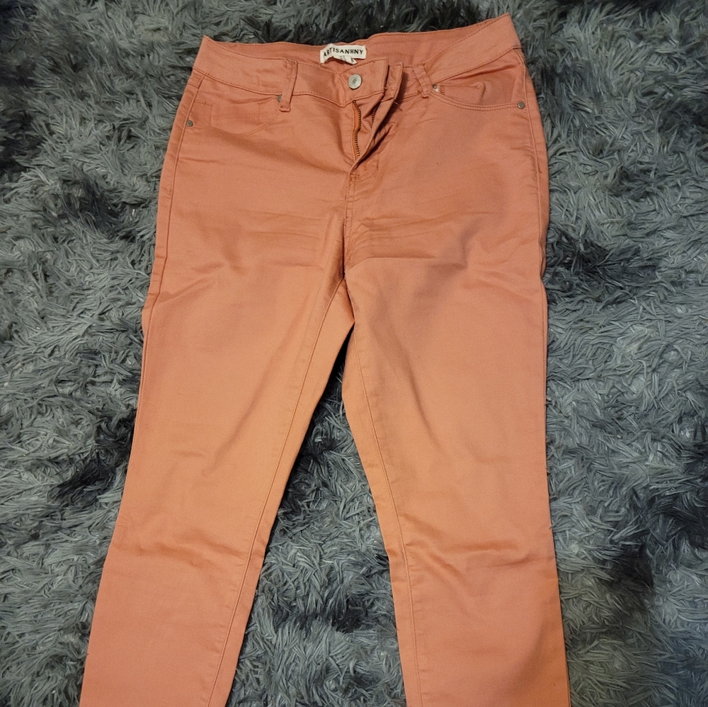 Coral stretch jeans